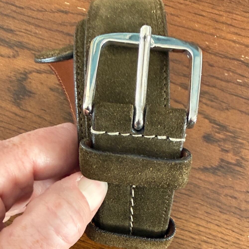 Loro Piana Women's Leather Suede Belt Green Size 30